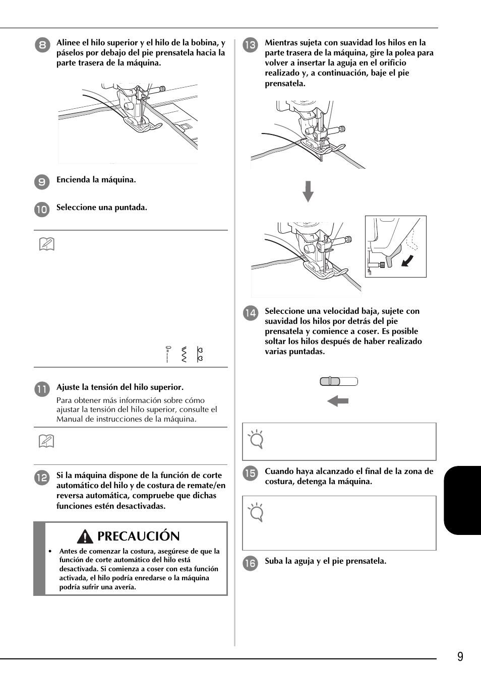 Precaución, 9español | Brother Innov-is 2200 User Manual | Page 71 / 88