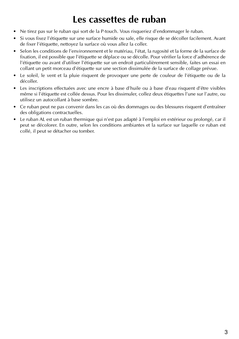Les cassettes de ruban | Brother PT-2420PC User Manual | Page 37 / 280