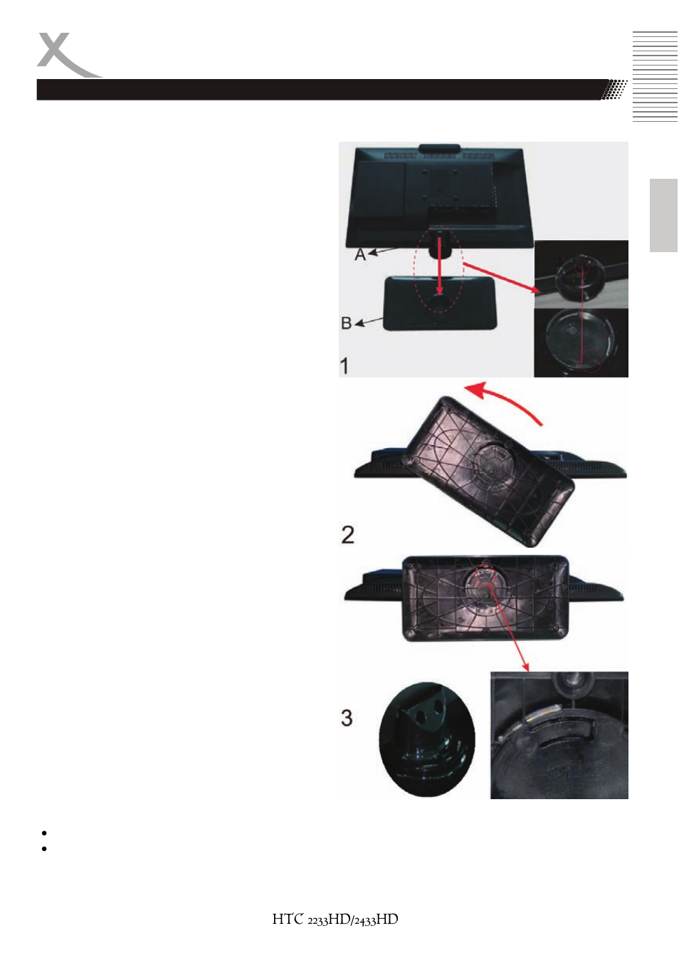 Montage des standfusses | Xoro HTC 2233HD User Manual | Page 11 / 204