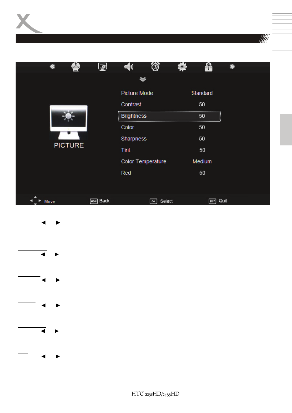 Lcd settings | Xoro HTC 2233HD User Manual | Page 111 / 204