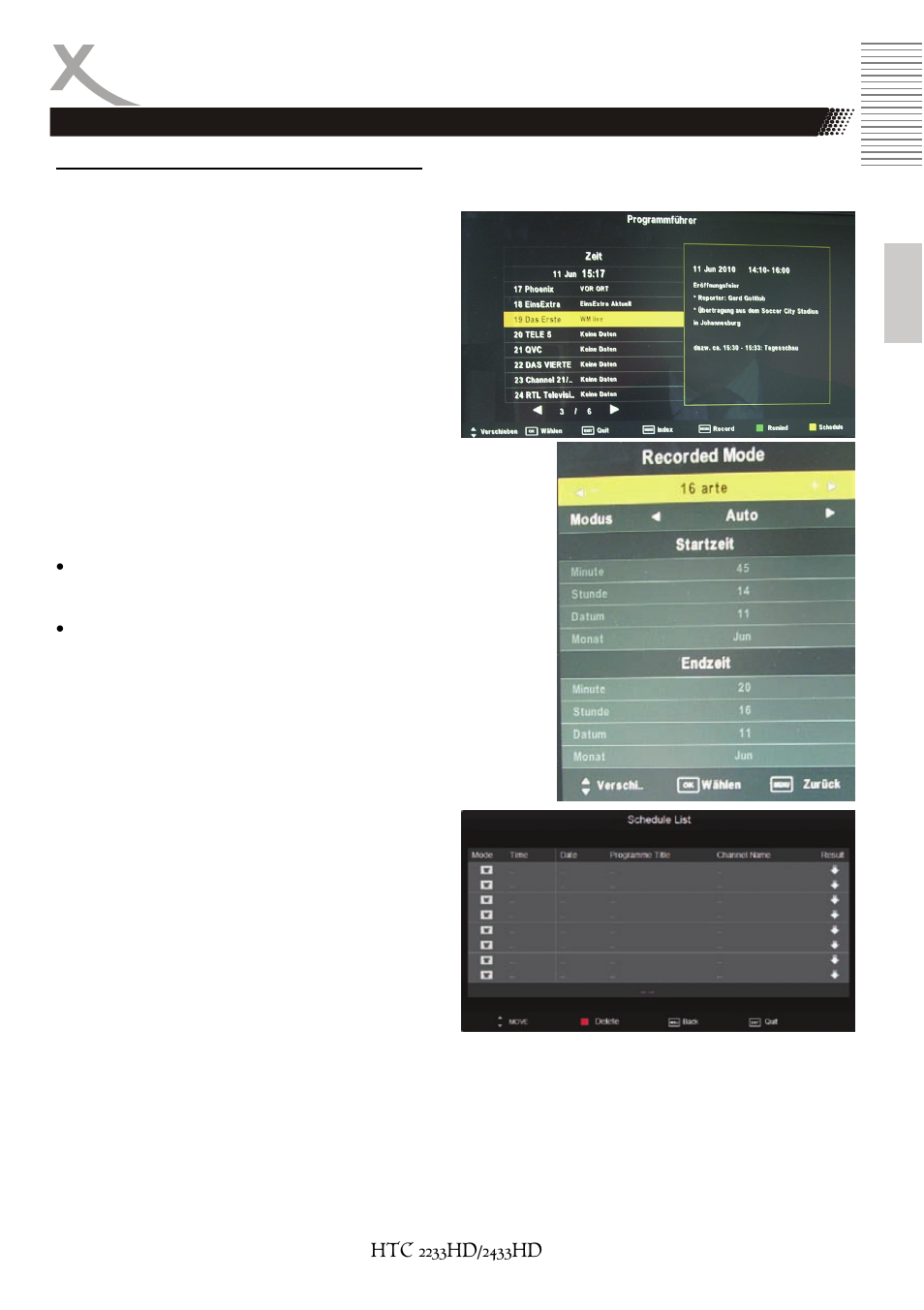 Rekorder | Xoro HTC 2233HD User Manual | Page 33 / 204