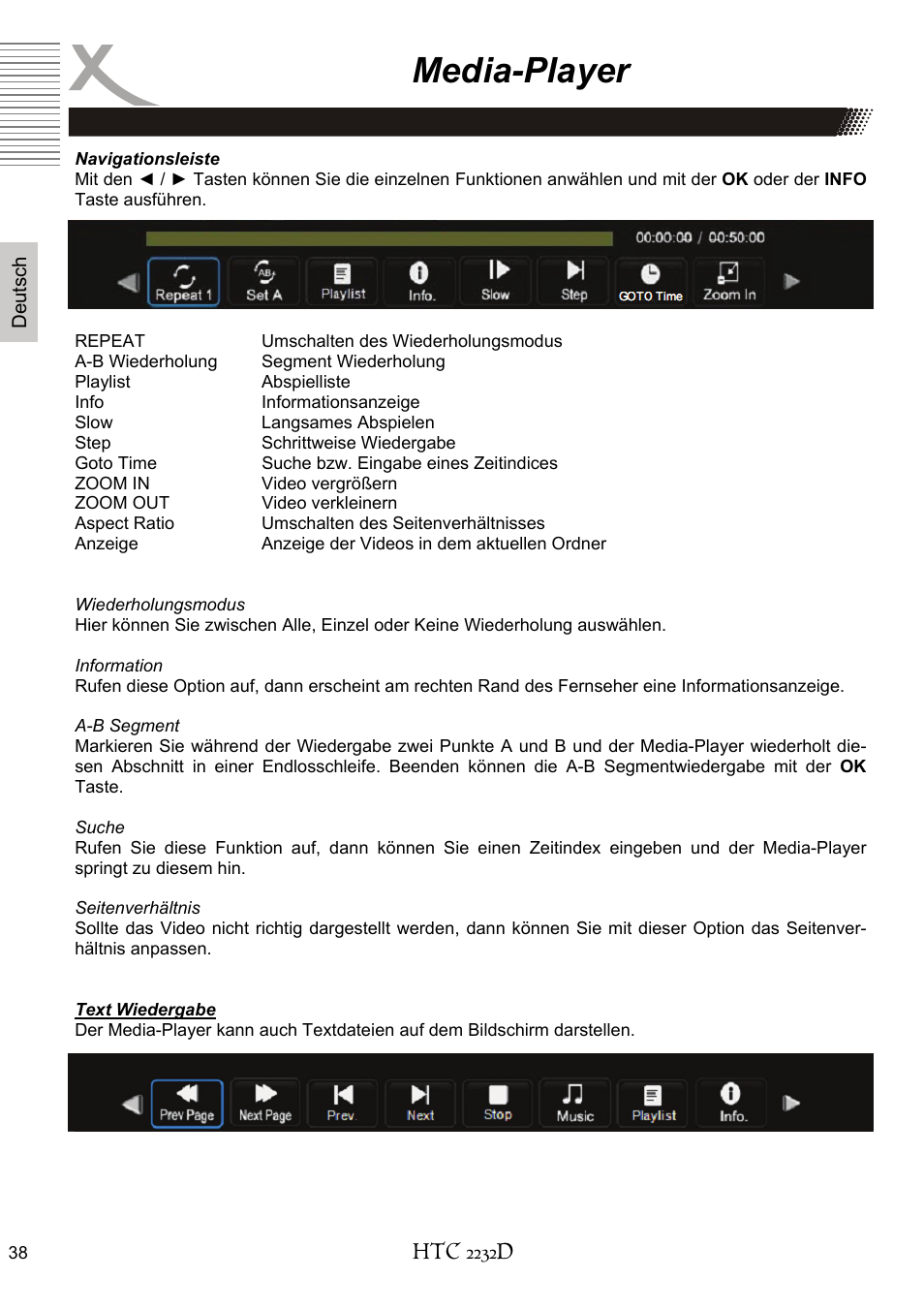 Media-player | Xoro HTC 2232D User Manual | Page 38 / 198