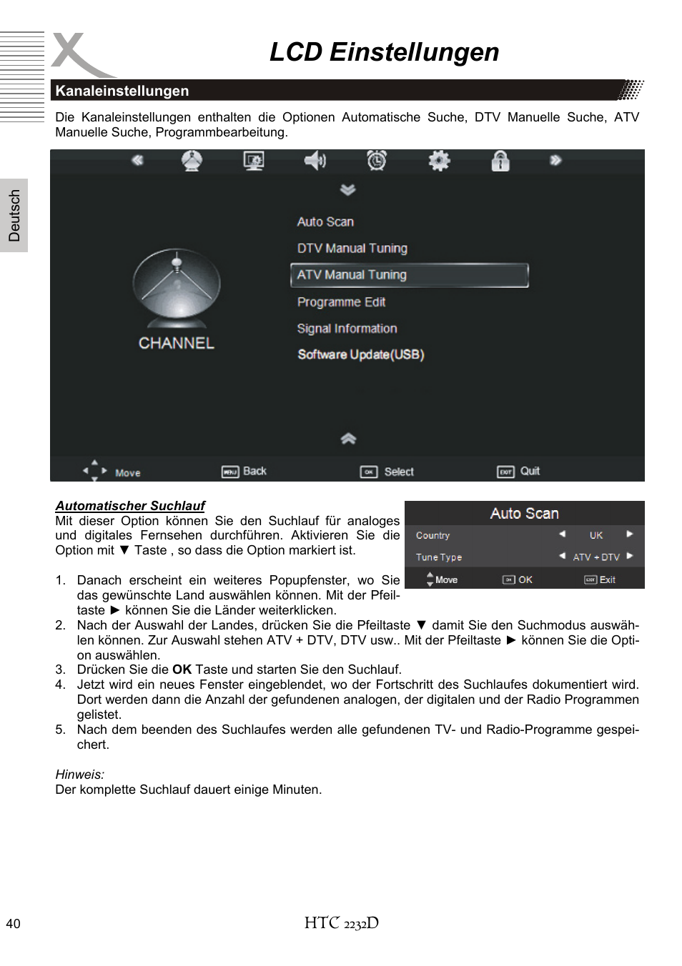 Lcd einstellungen | Xoro HTC 2232D User Manual | Page 40 / 198