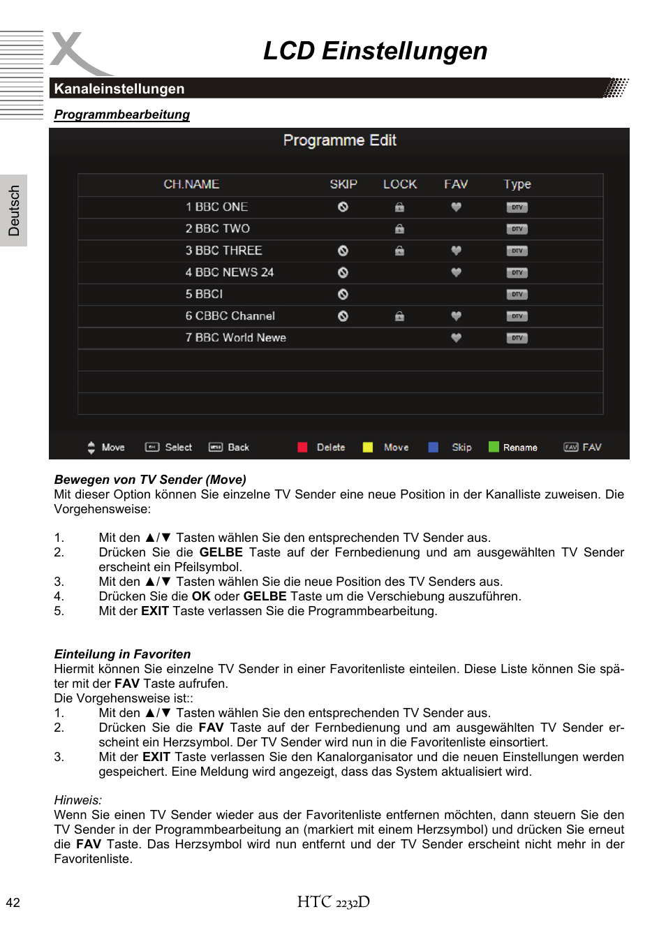 Lcd einstellungen | Xoro HTC 2232D User Manual | Page 42 / 198