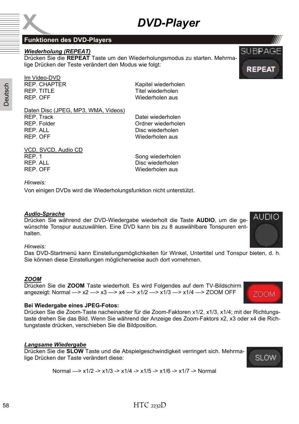Dvd-player | Xoro HTC 2232D User Manual | Page 58 / 198