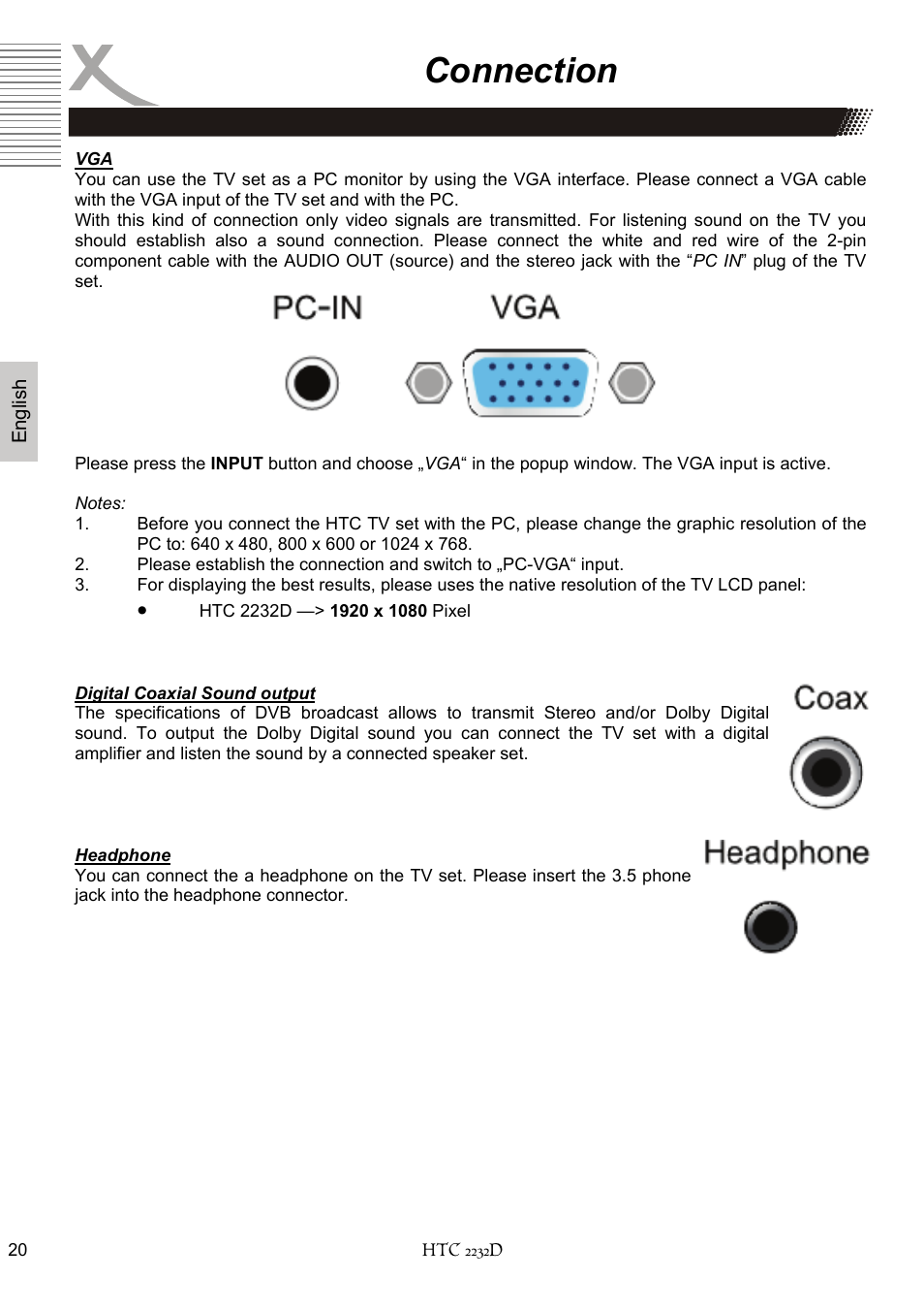 Connection | Xoro HTC 2232D User Manual | Page 86 / 198