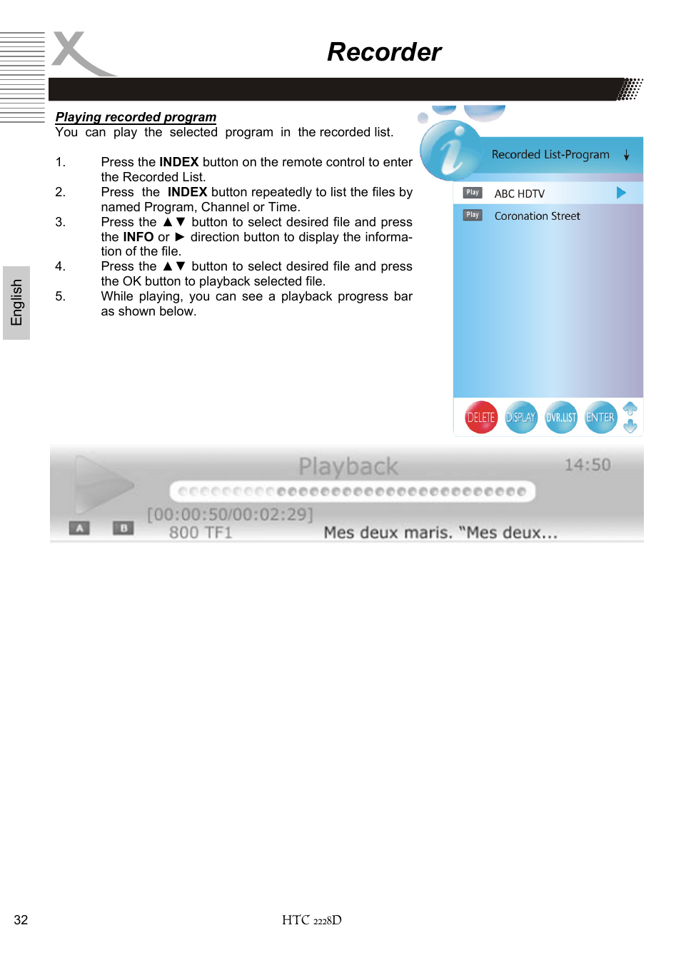 Recorder | Xoro HTC 2228D User Manual | Page 92 / 174