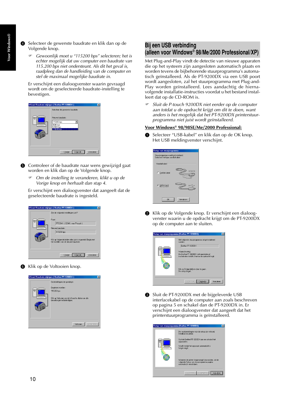 Bij een usb verbinding (alleen voor windows | Brother PT-9200DX User Manual | Page 128 / 232