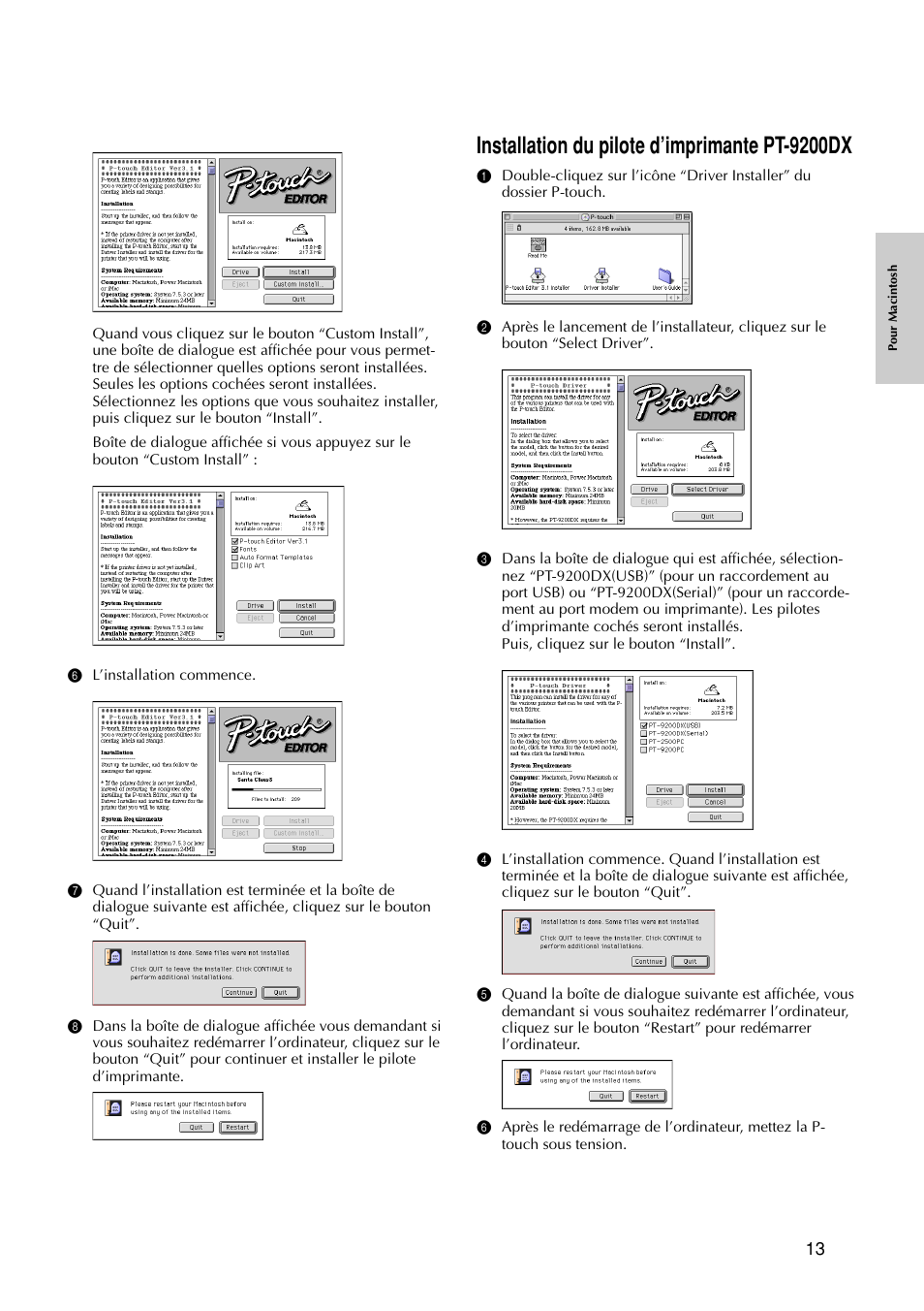 Installation du pilote d’imprimante pt-9200dx | Brother PT-9200DX User Manual | Page 55 / 232