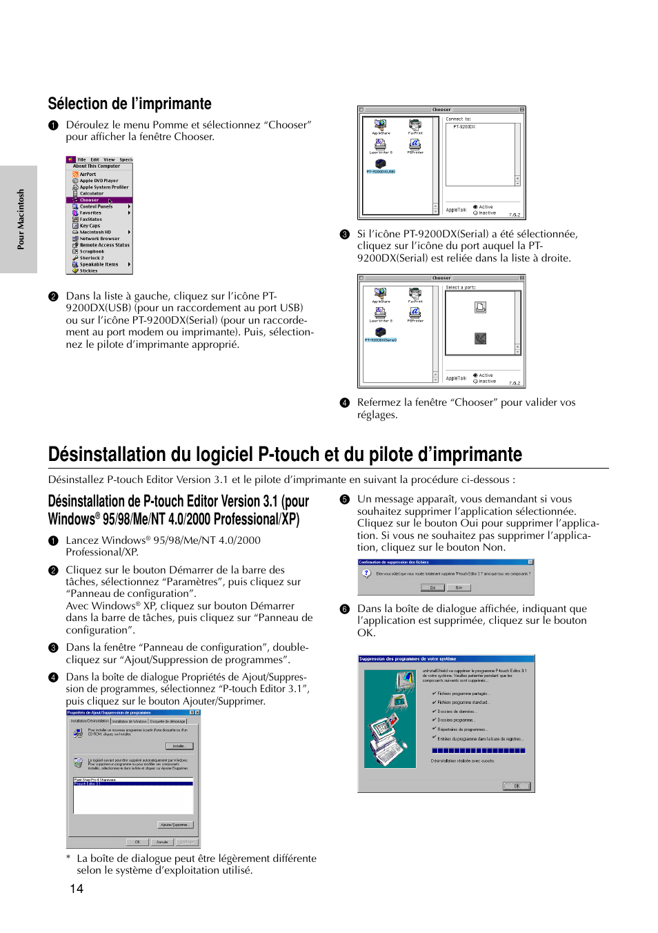 Sélection de l’imprimante | Brother PT-9200DX User Manual | Page 56 / 232