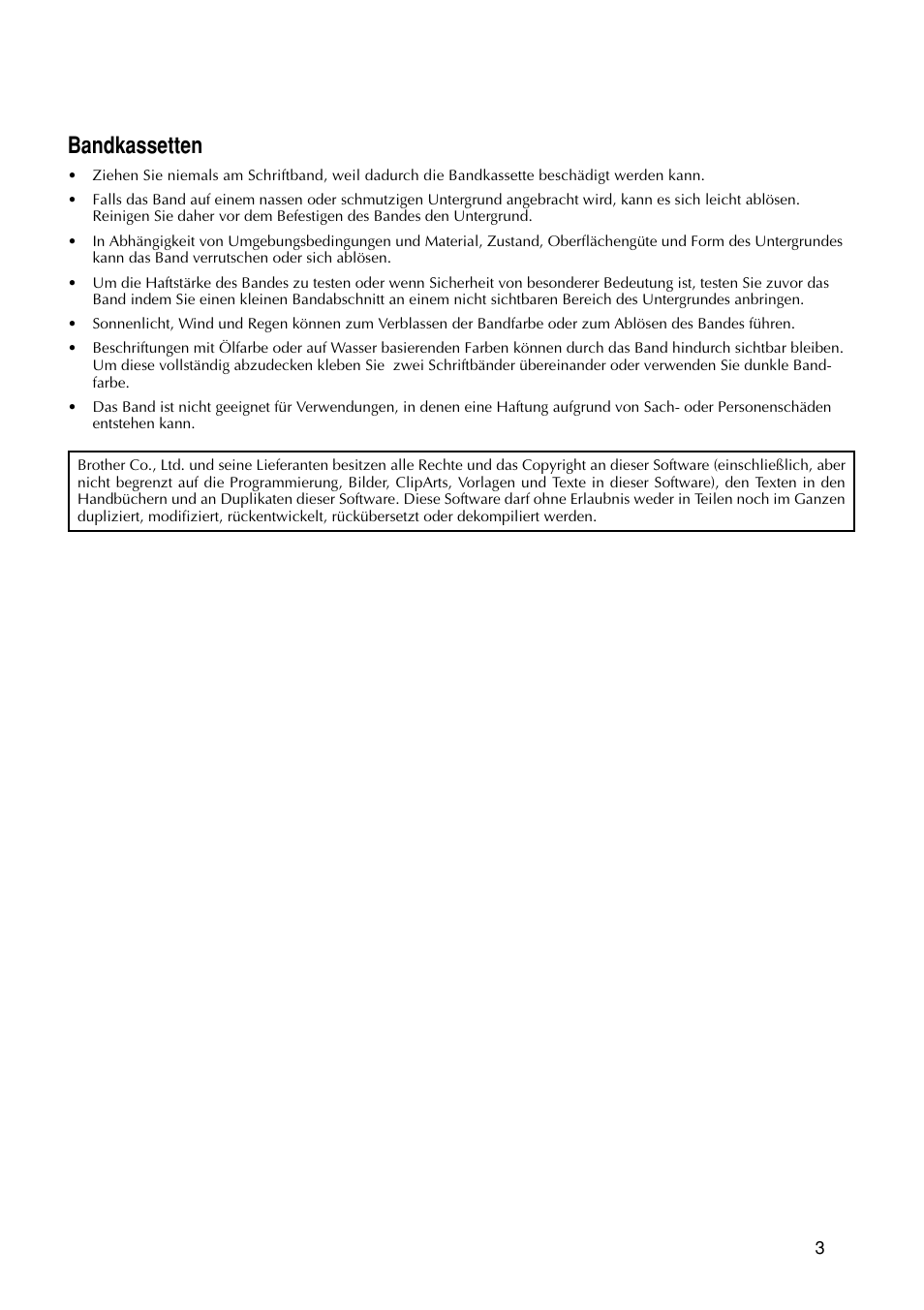 Bandkassetten | Brother PT-9200DX User Manual | Page 83 / 232