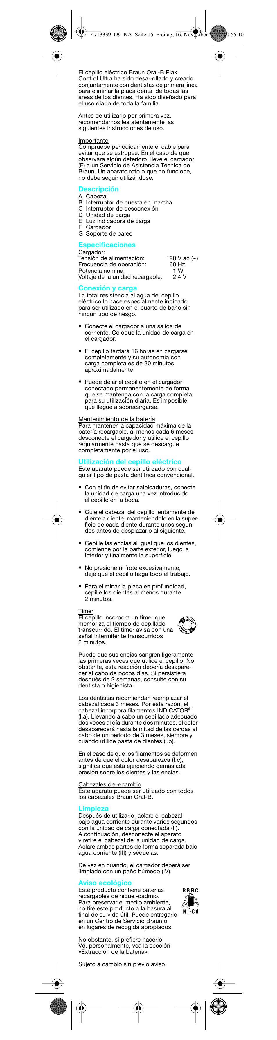 Braun D 9525T User Manual | Page 16 / 20
