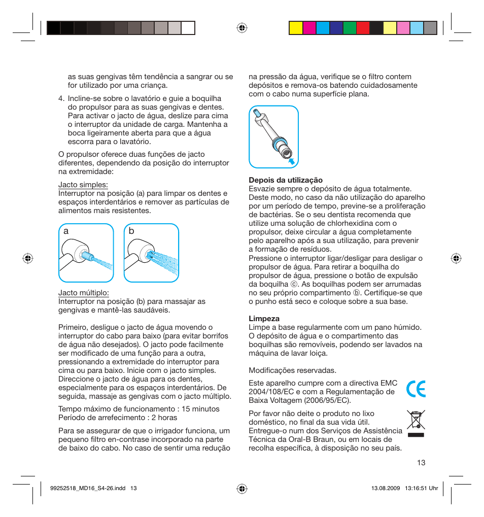 Braun MD16 Professional Care 6500 WaterJet User Manual | Page 13 / 23