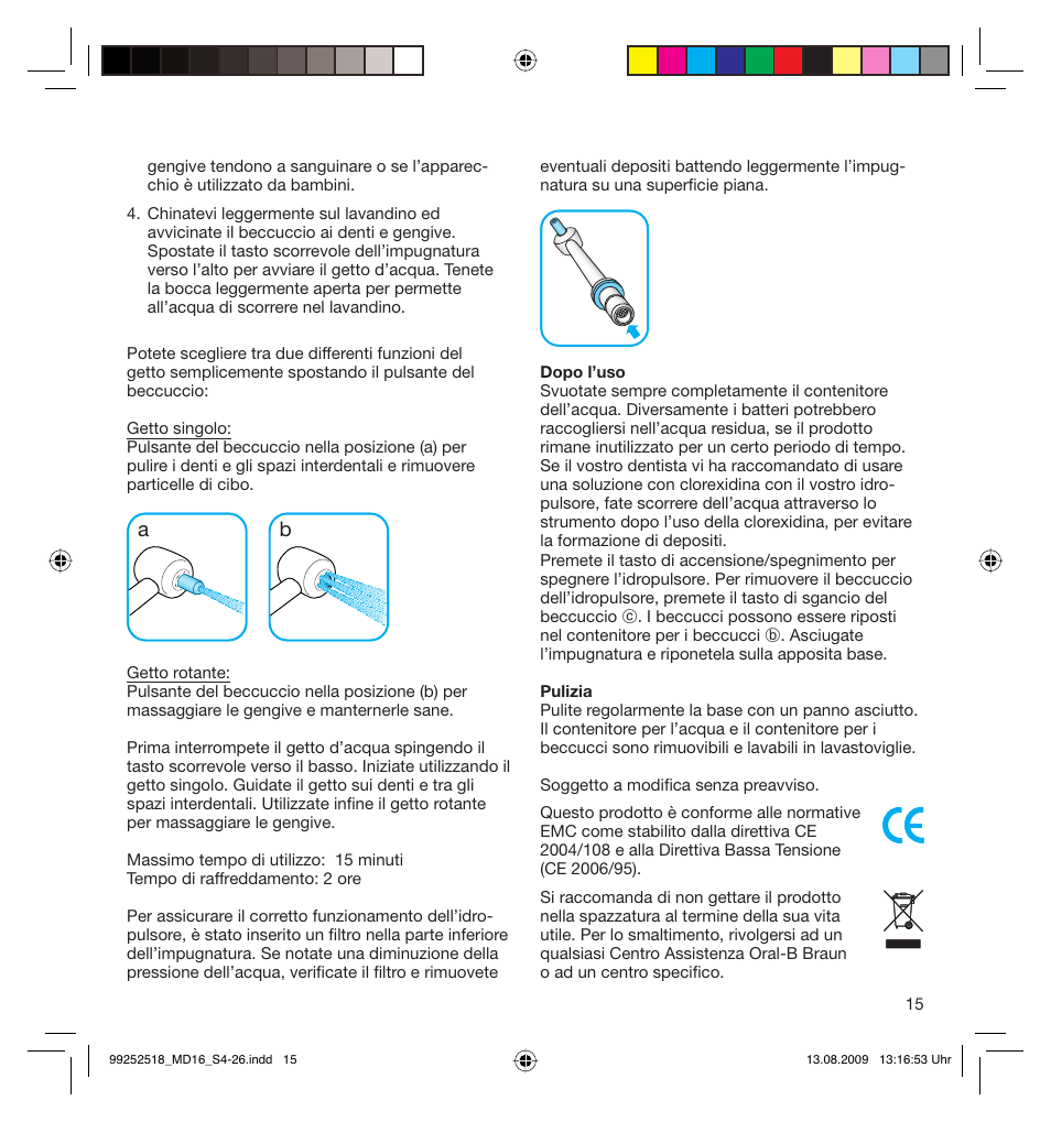 Braun MD16 Professional Care 6500 WaterJet User Manual | Page 15 / 23