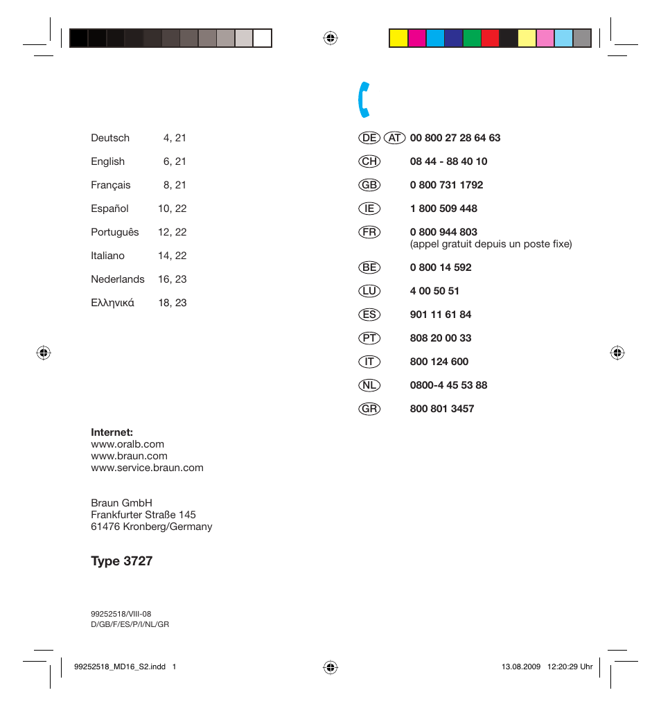 Braun MD16 Professional Care 6500 WaterJet User Manual | Page 2 / 23