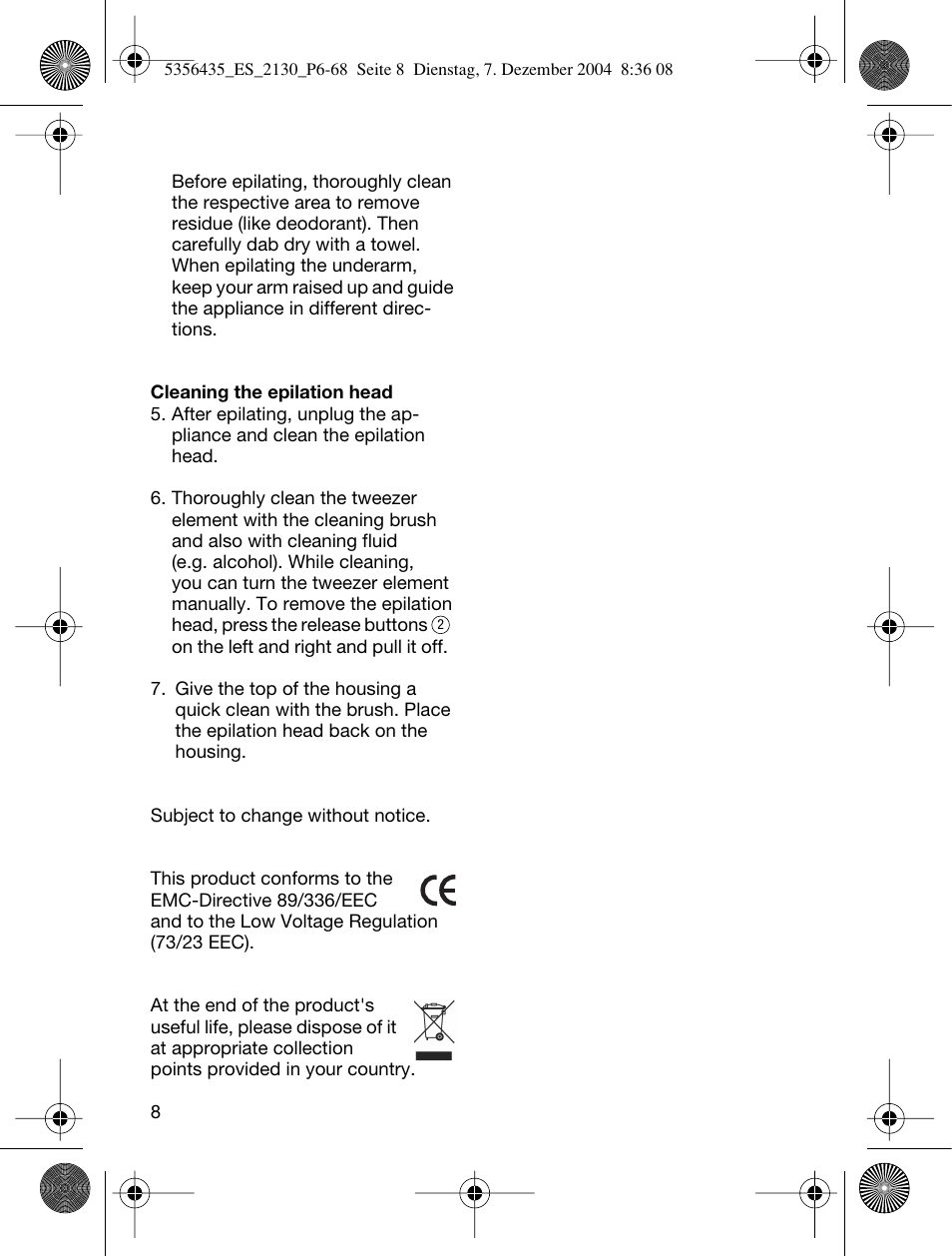 Braun 2120 Silk-épil EverSoft User Manual | Page 7 / 62