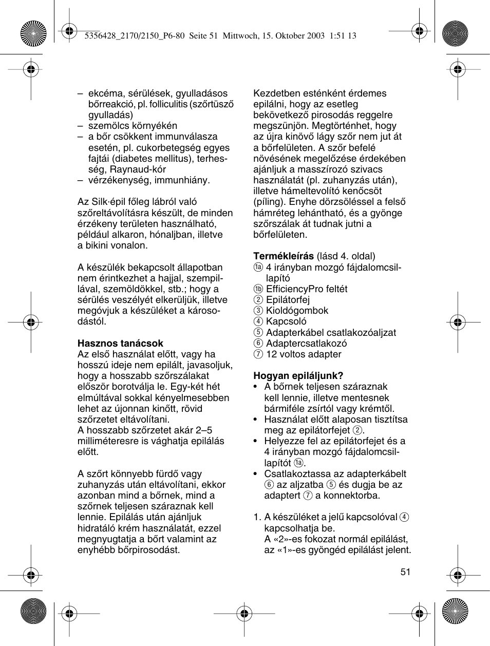 Braun 2150 Silk-épil EverSoft User Manual | Page 50 / 76