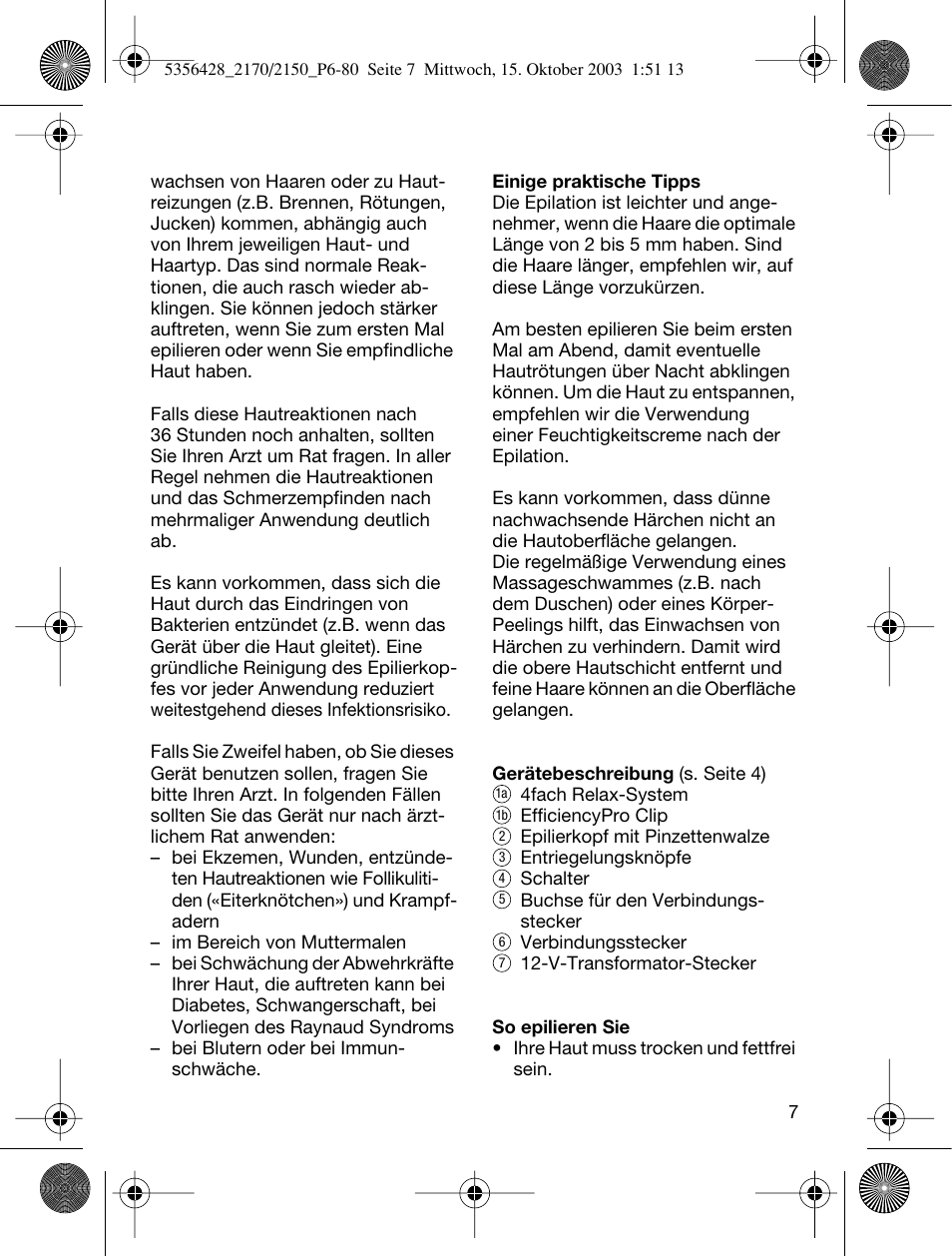 Braun 2150 Silk-épil EverSoft User Manual | Page 6 / 76