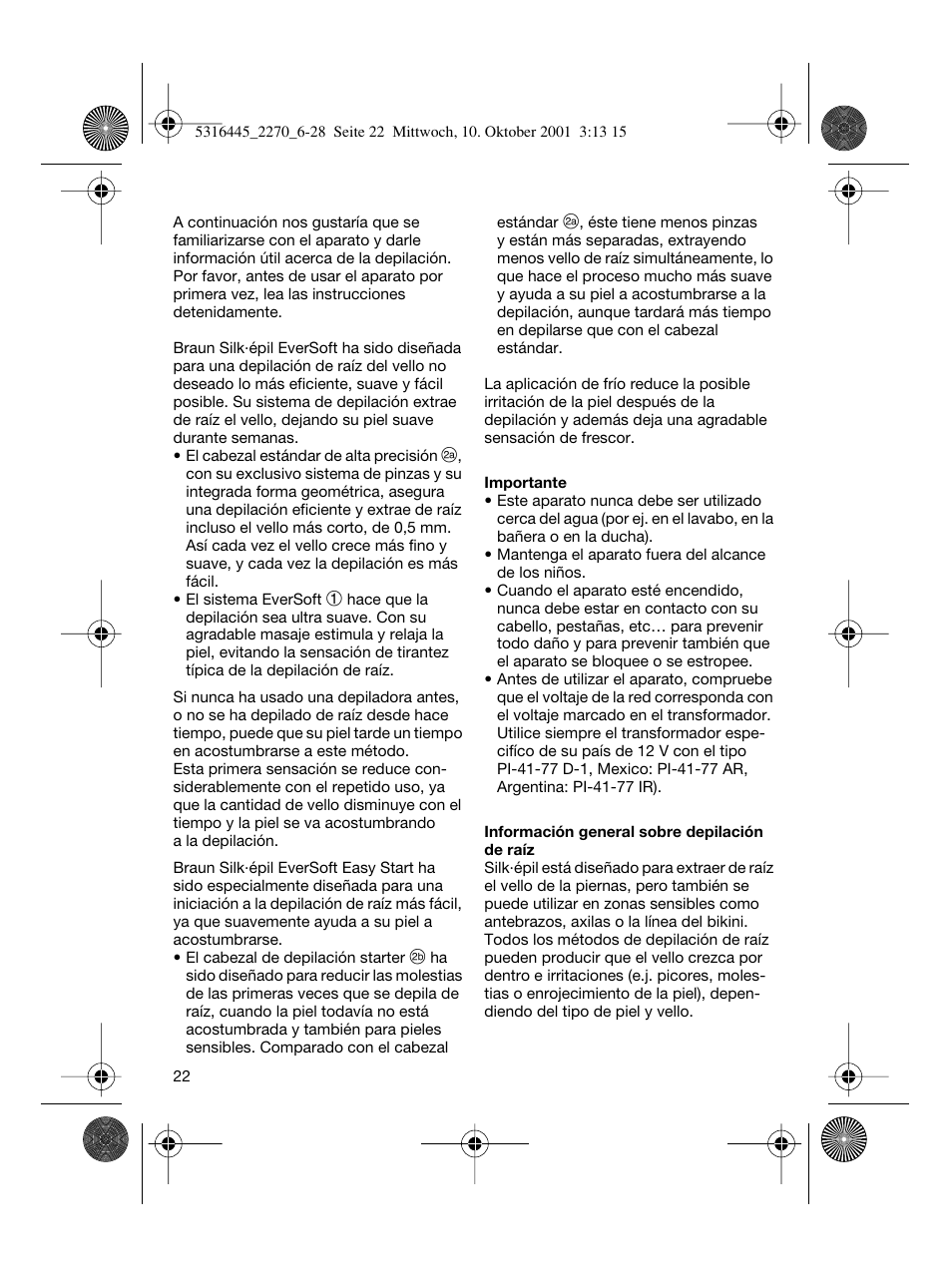Braun 2270 Silk-épil EverSoft User Manual | Page 21 / 25