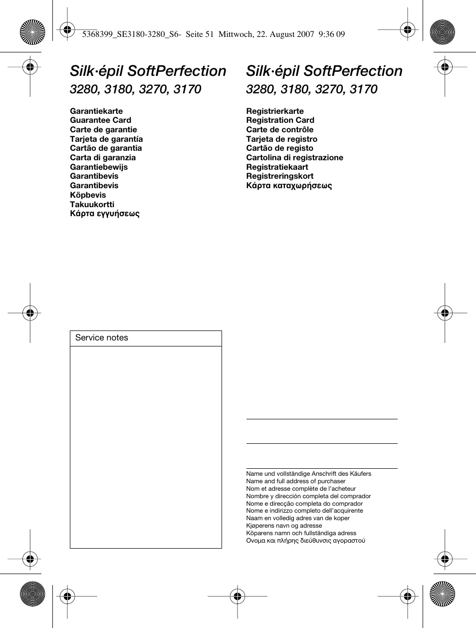 Silk·épil softperfection | Braun 3170 Silk-épil SoftPerfection User Manual | Page 50 / 51