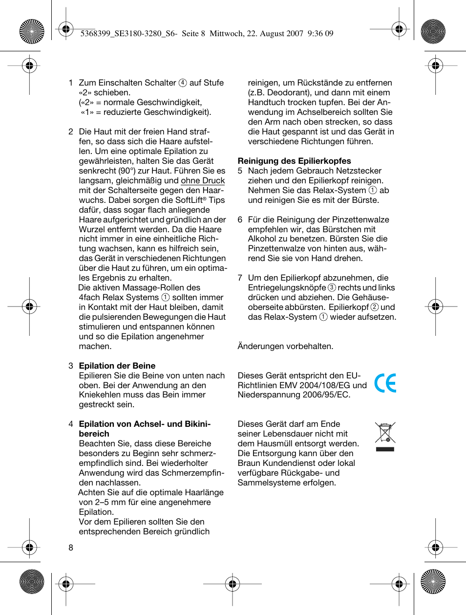 Braun 3170 Silk-épil SoftPerfection User Manual | Page 7 / 51