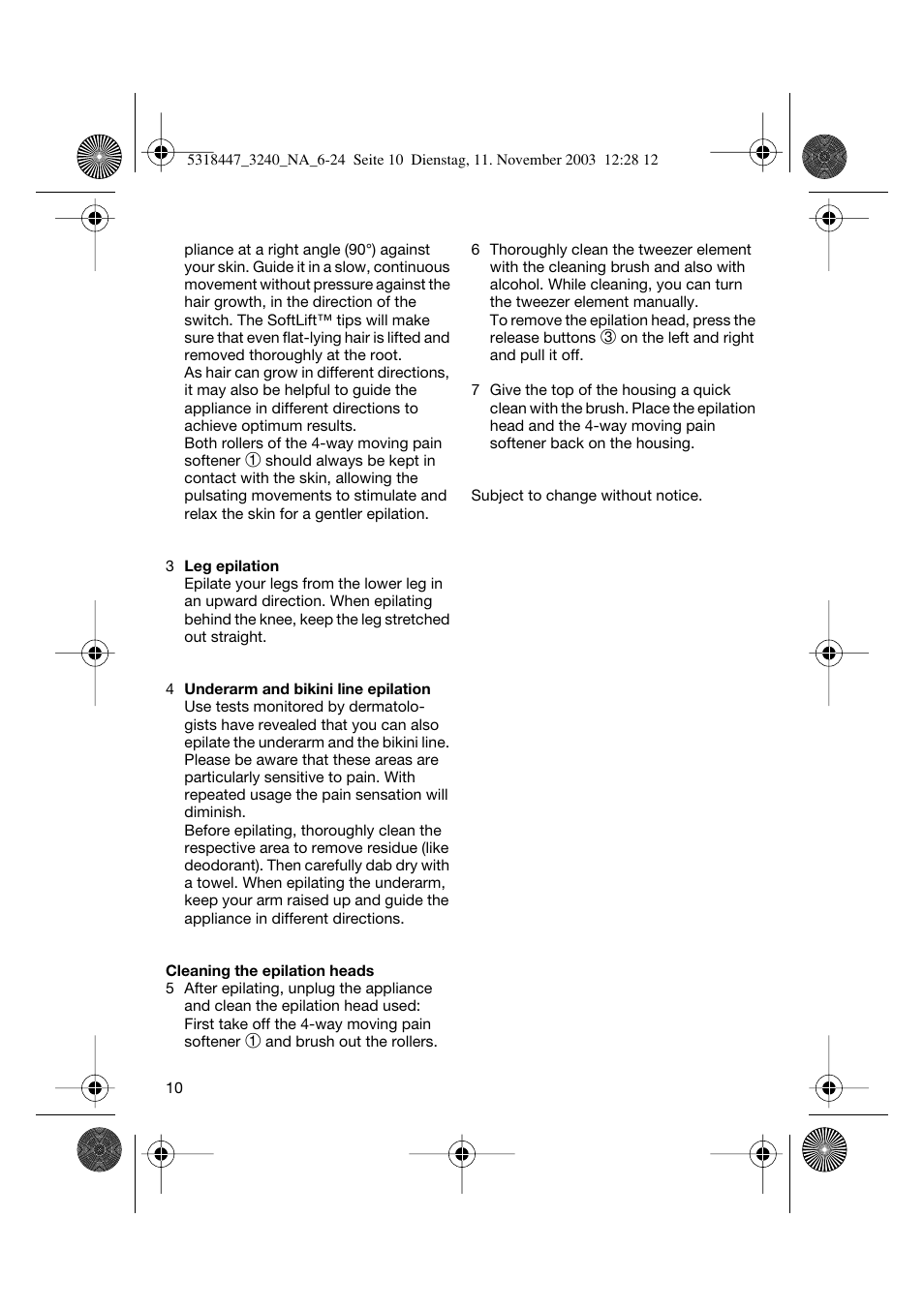 Braun 3240 Silk-épil SoftPerfection Easy Start User Manual | Page 9 / 23