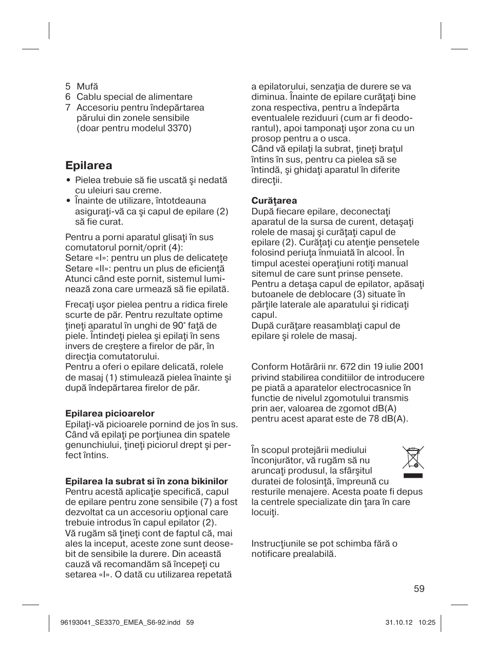 Epilarea | Braun 3170 Silk-épil 3 User Manual | Page 58 / 90
