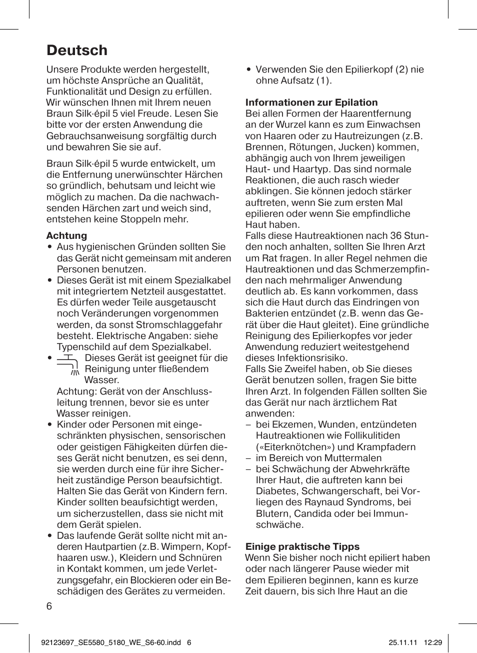 92123697_se5580_5180_we_s6-60, Deutsch | Braun 5185-5340 Silk-épil 5 User Manual | Page 5 / 56
