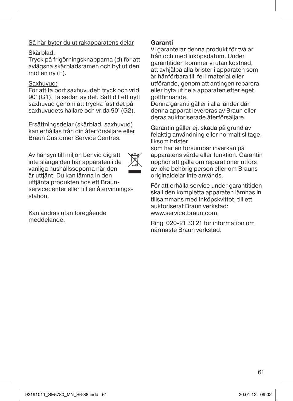 Braun 5780 Silk-épil 5 User Manual | Page 61 / 86