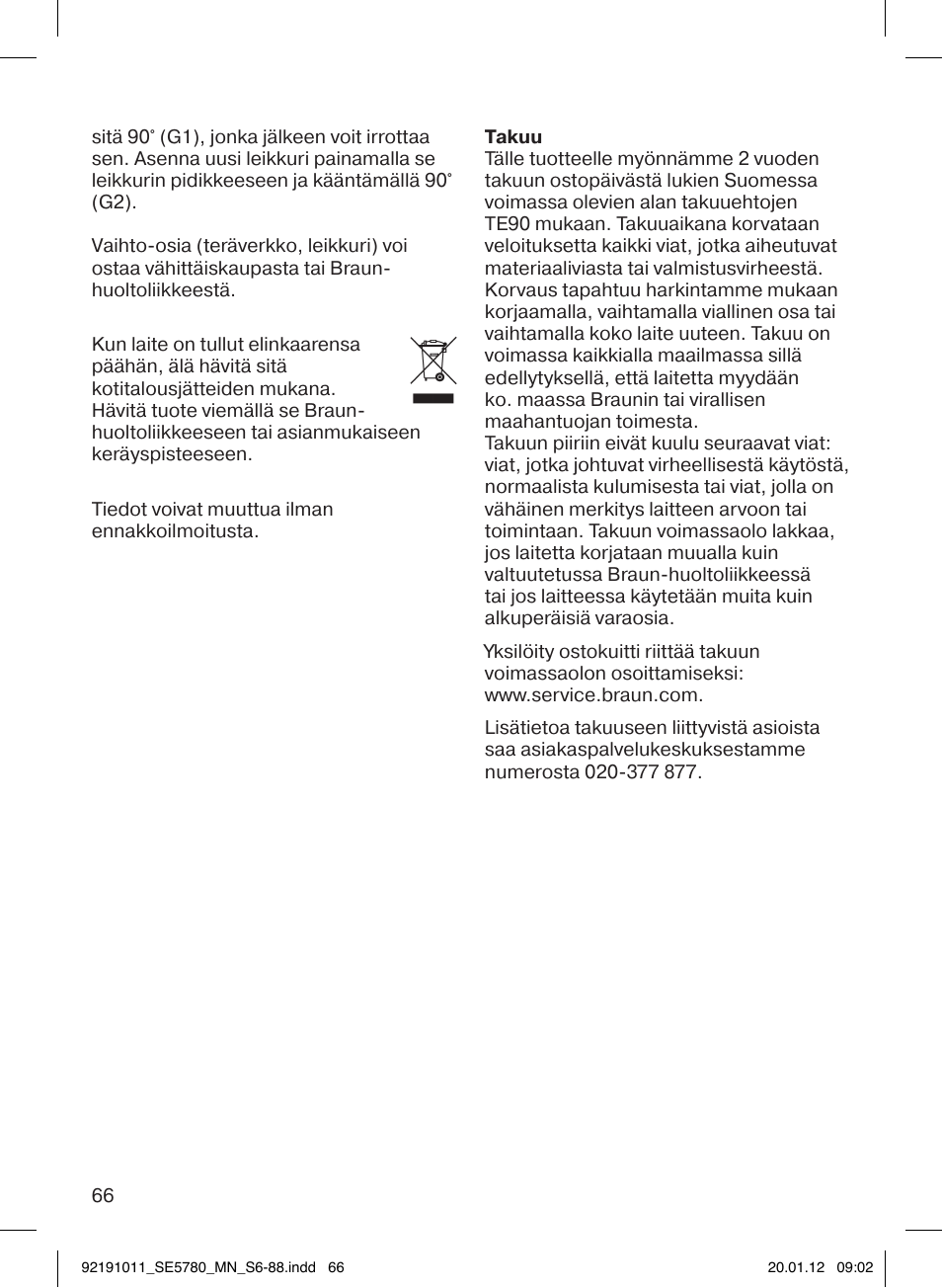 Braun 5780 Silk-épil 5 User Manual | Page 66 / 86