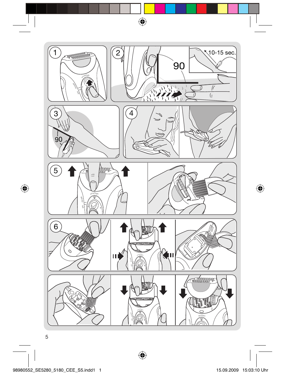 15 sec | Braun 5180 Silk-épil 5  RU User Manual | Page 4 / 89