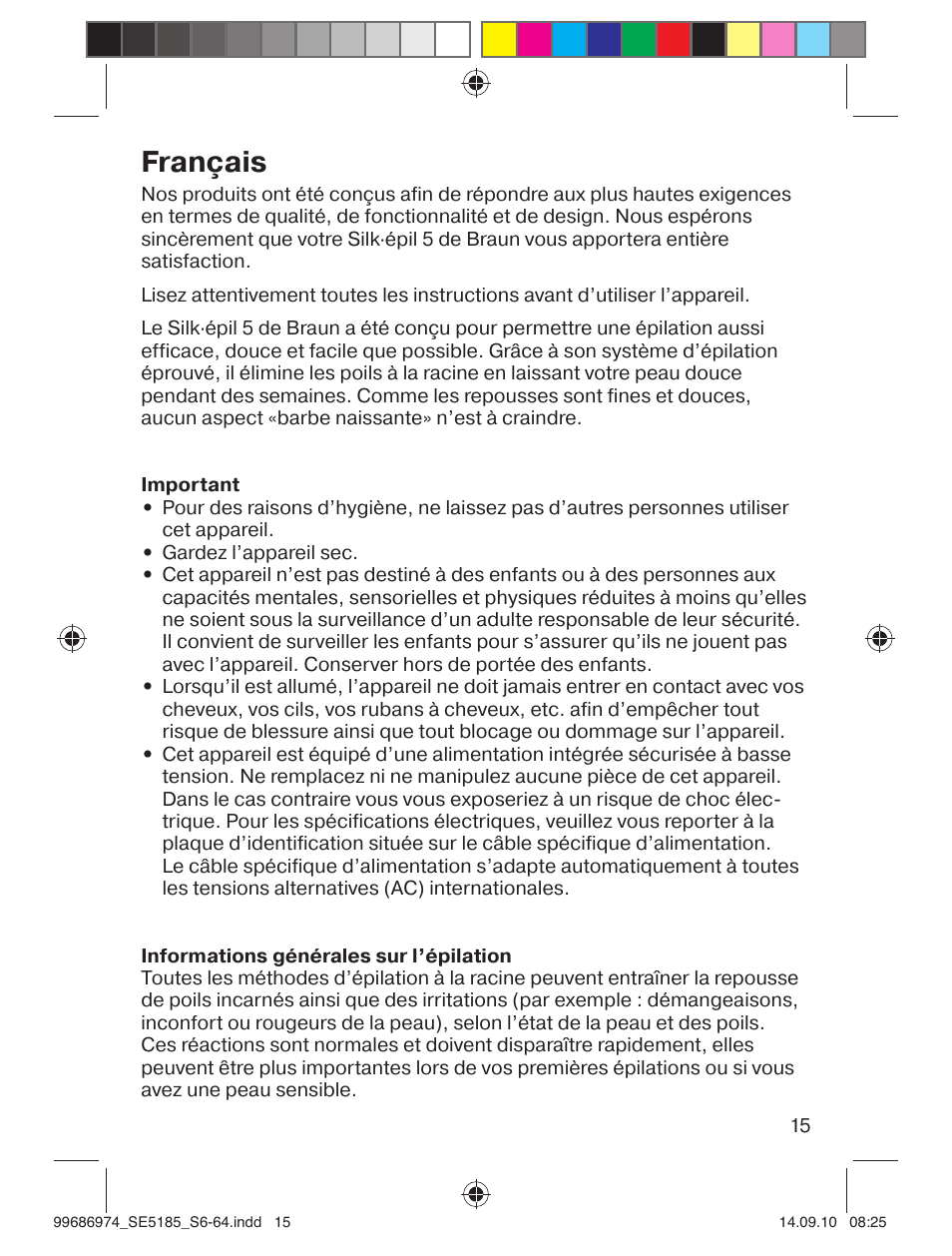Français | Braun 5185-5395 Silk-épil 5 User Manual | Page 14 / 60