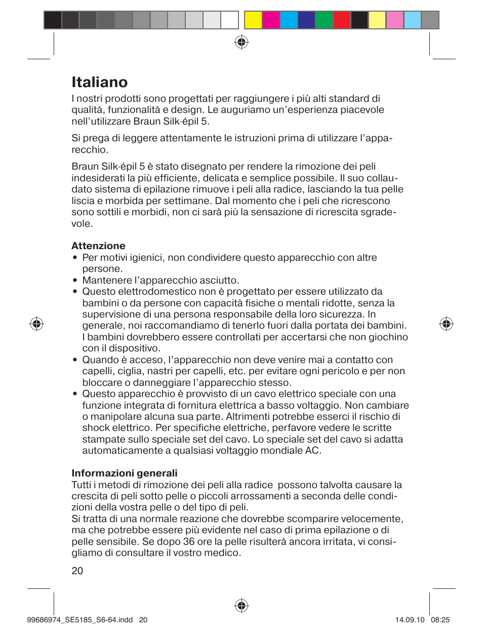 Italiano | Braun 5185-5395 Silk-épil 5 User Manual | Page 19 / 60