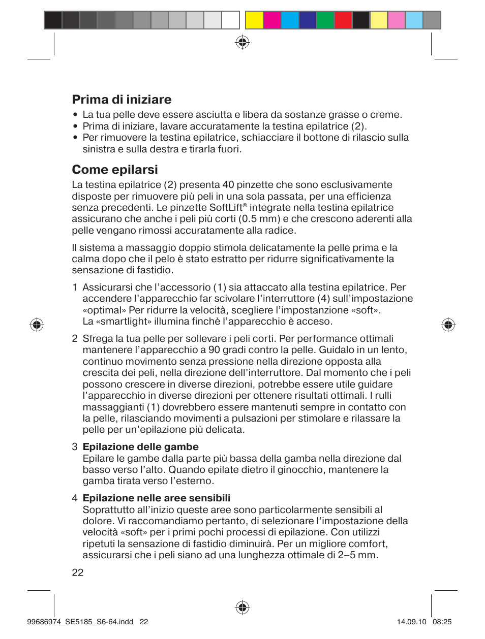 Prima di iniziare, Come epilarsi | Braun 5185-5395 Silk-épil 5 User Manual | Page 21 / 60