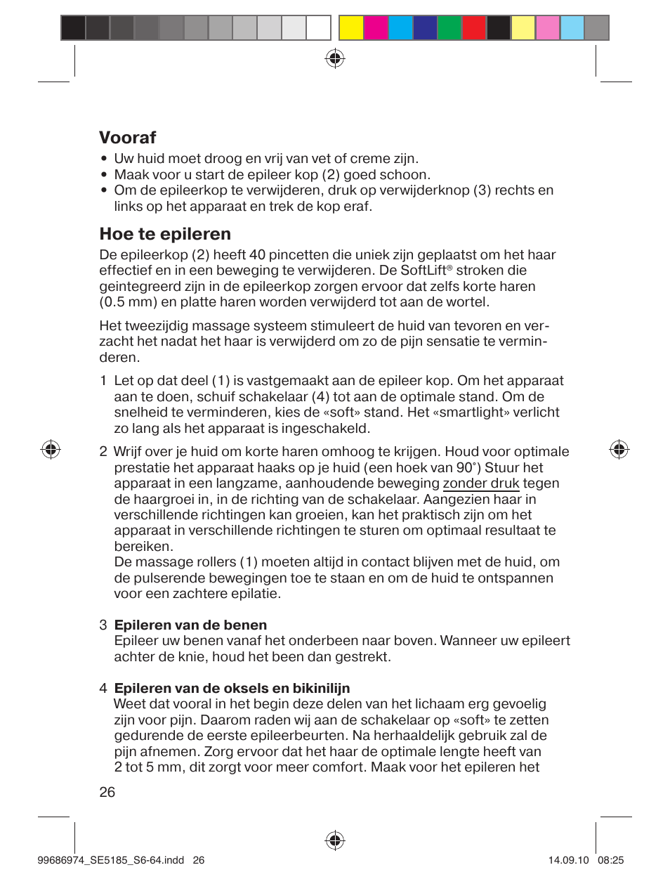 Vooraf, Hoe te epileren | Braun 5185-5395 Silk-épil 5 User Manual | Page 25 / 60
