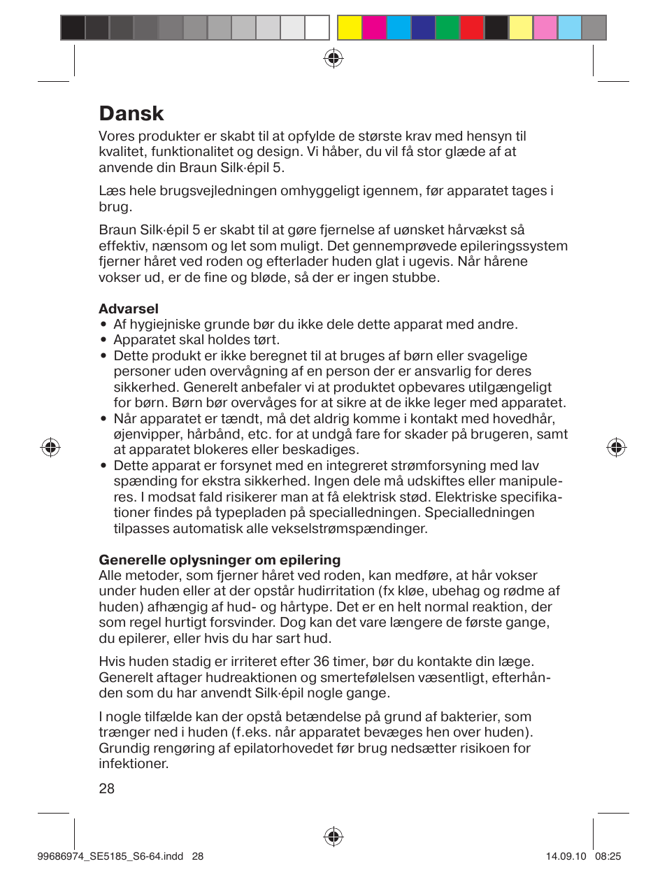 Dansk | Braun 5185-5395 Silk-épil 5 User Manual | Page 27 / 60