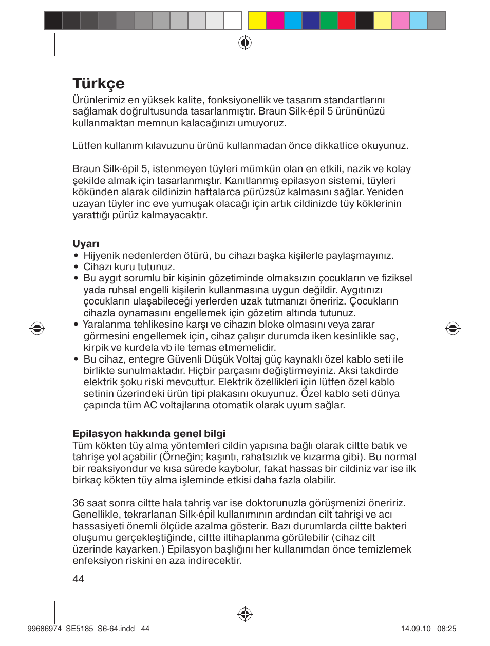 Türkçe | Braun 5185-5395 Silk-épil 5 User Manual | Page 43 / 60