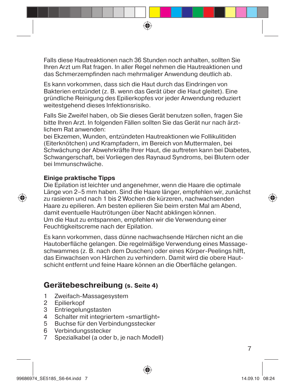 Gerätebeschreibung | Braun 5185-5395 Silk-épil 5 User Manual | Page 6 / 60