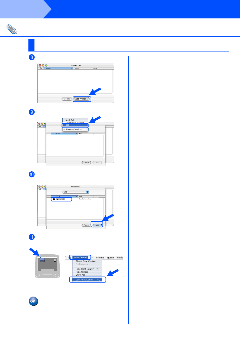 Step 2, Installing the driver, For mac os | Brother HL-4200CN User Manual | Page 32 / 41
