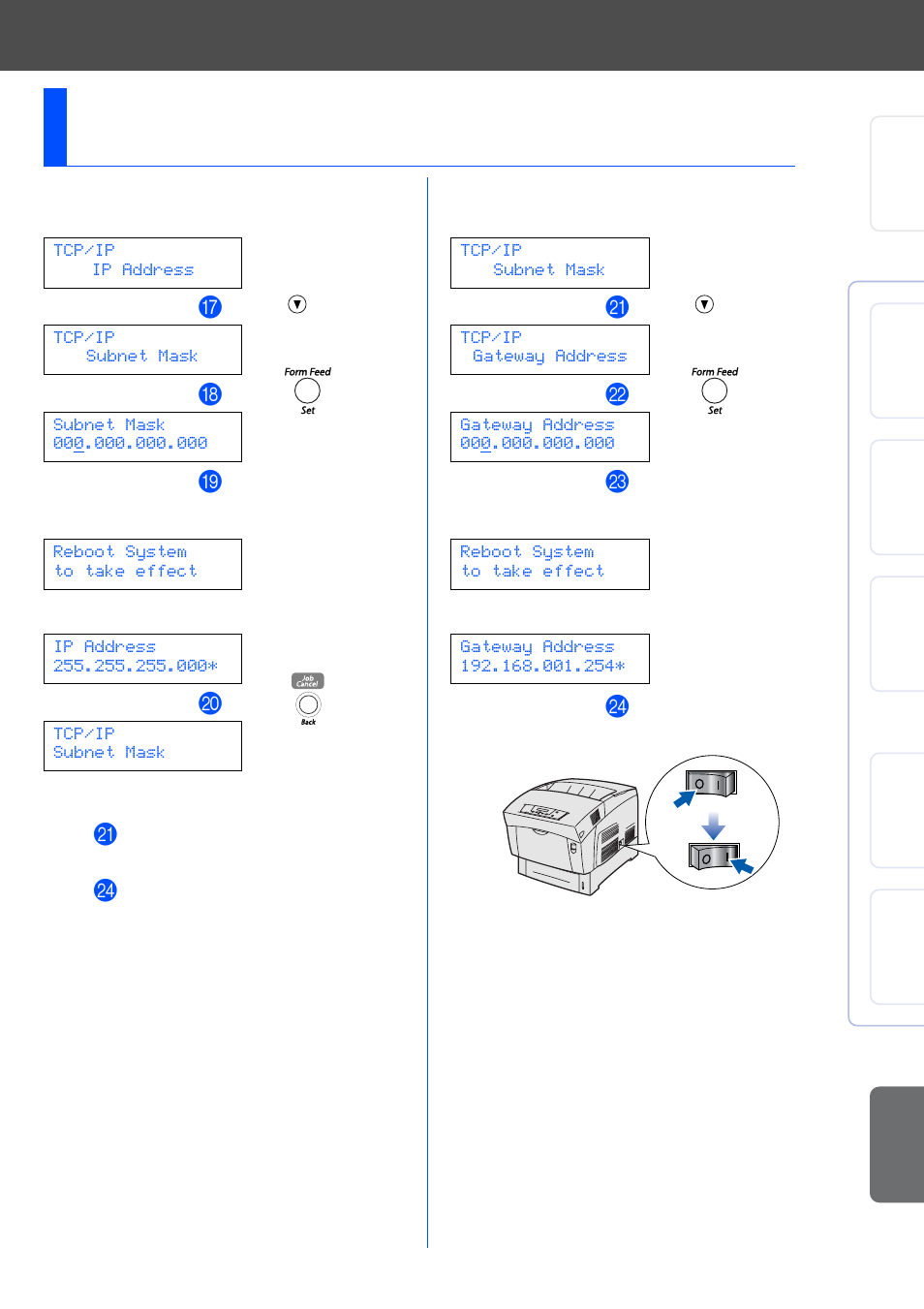 Setting your subnet mask, Setting your gateway address | Brother HL-4200CN User Manual | Page 37 / 41