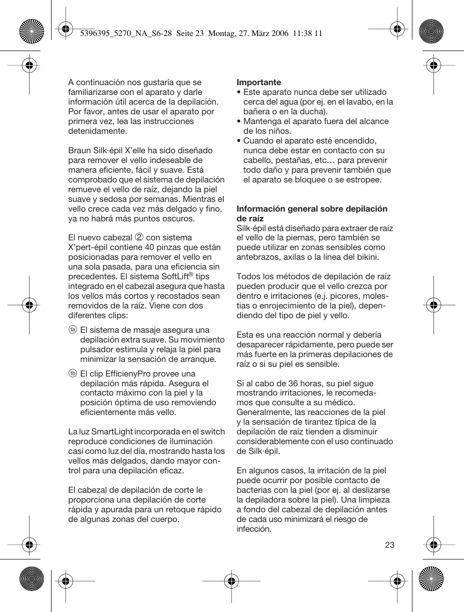 Braun 5270-5396 Silk-épil Xelle User Manual | Page 23 / 27