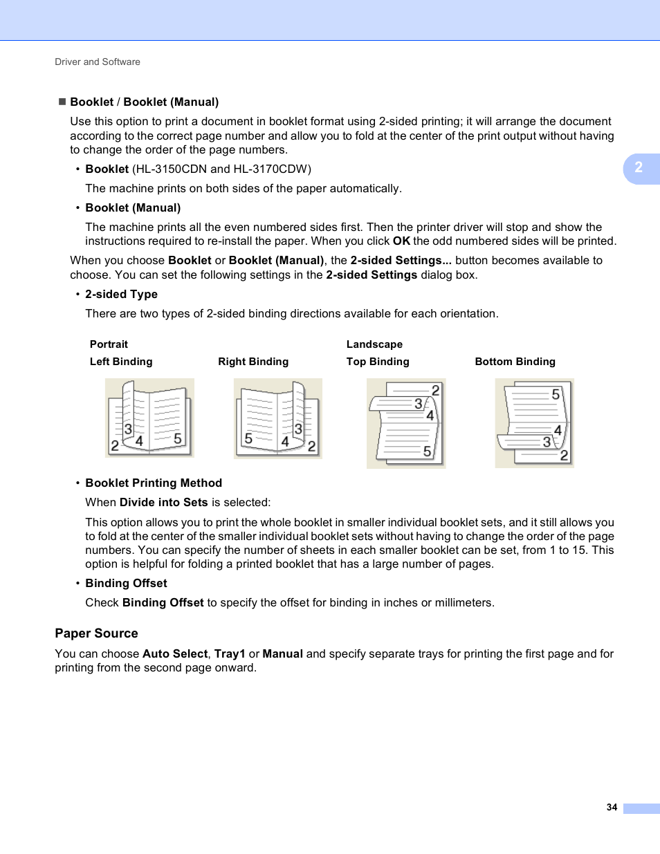 Paper source | Brother HL-3170CDW User Manual | Page 40 / 206