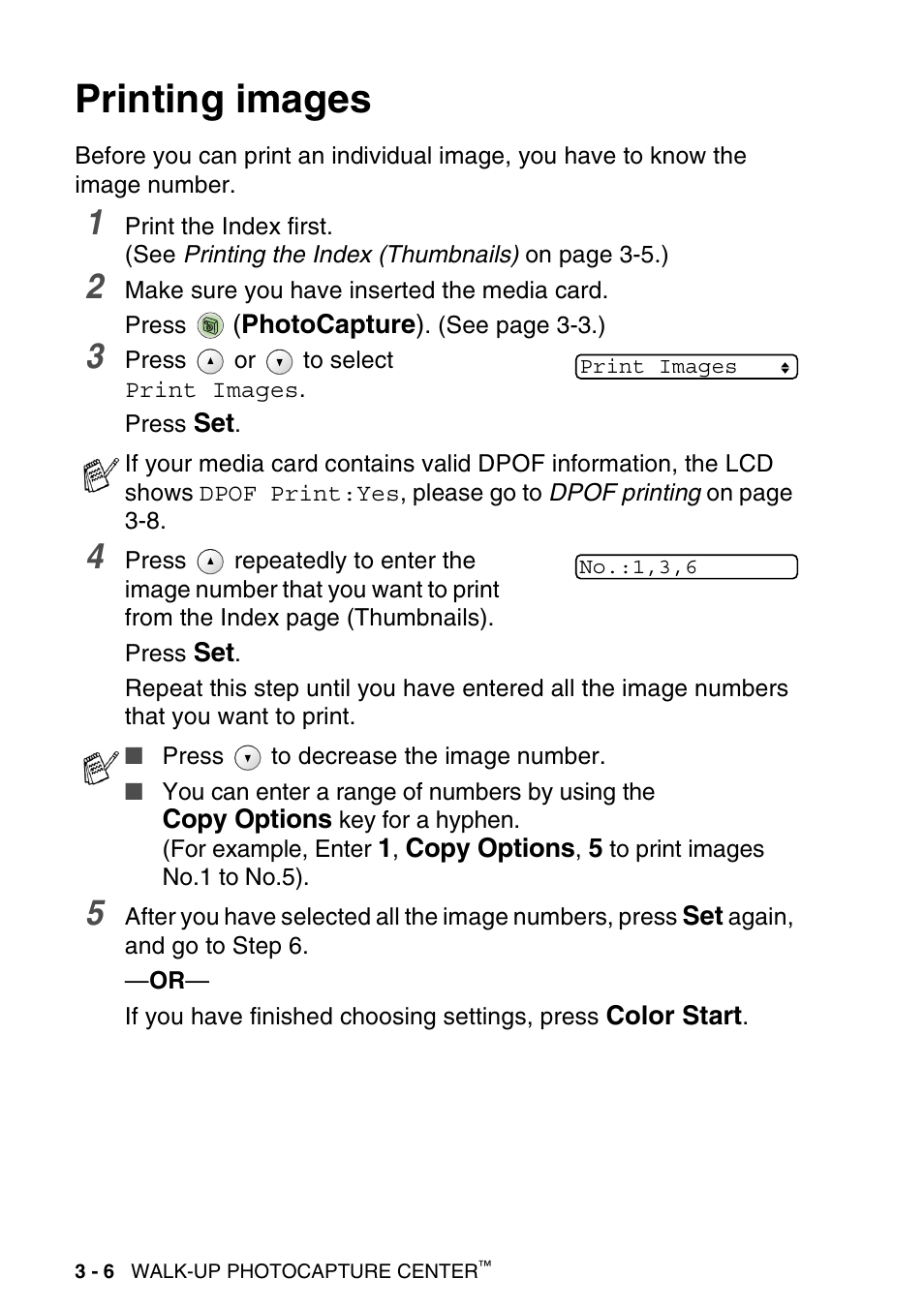 Printing images, Printing images -6, See printing images | Brother DCP-120C User Manual | Page 56 / 113