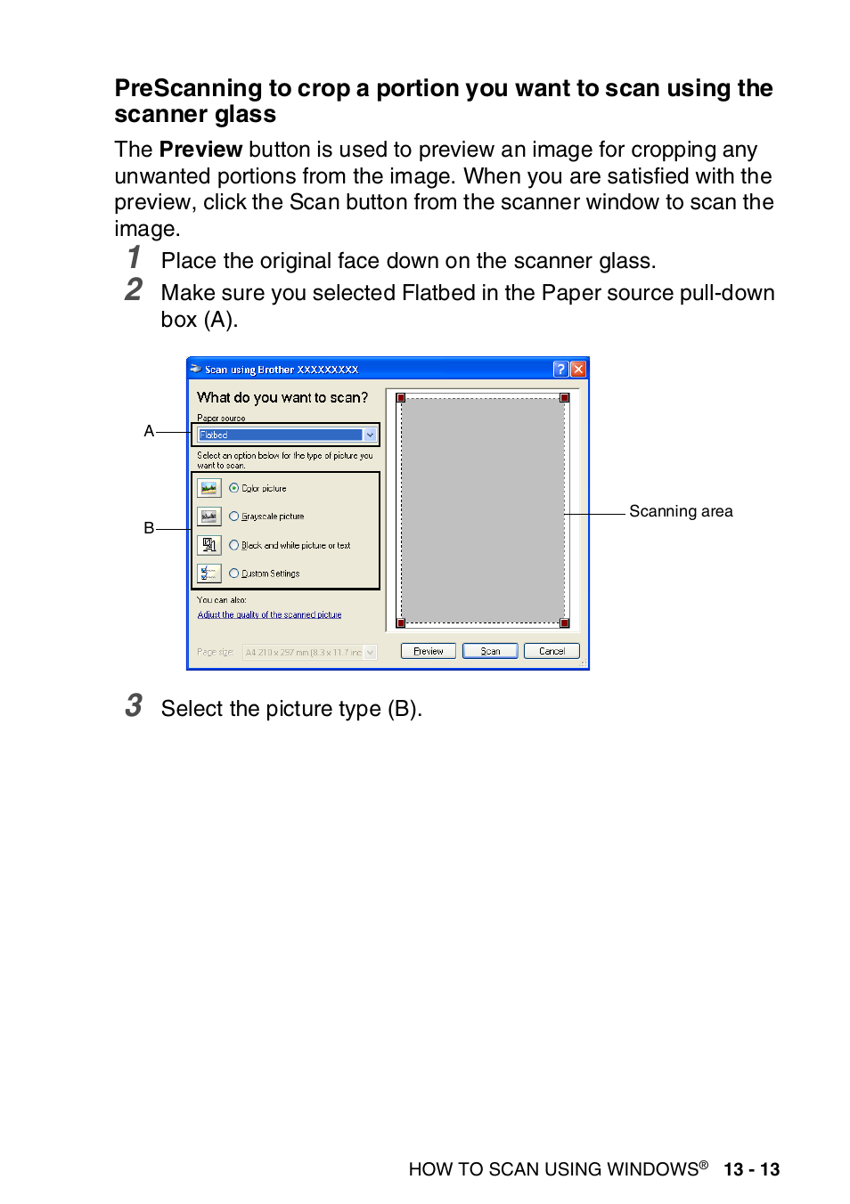 The scanner glass -13 | Brother MFC-8820DN User Manual | Page 209 / 421