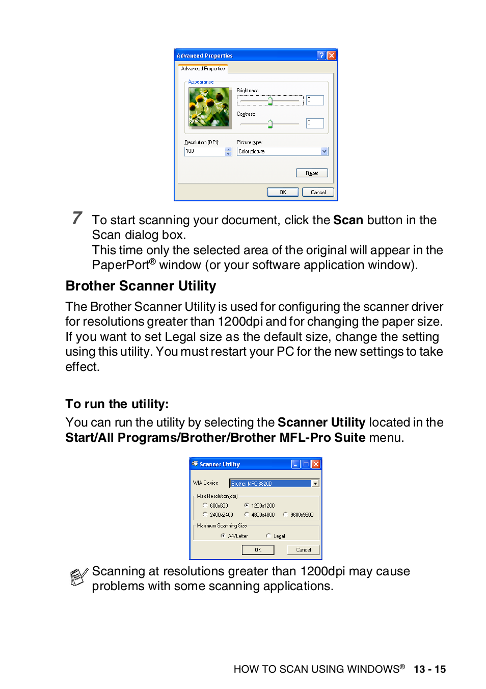 Brother scanner utility, Brother scanner utility -15 | Brother MFC-8820DN User Manual | Page 211 / 421