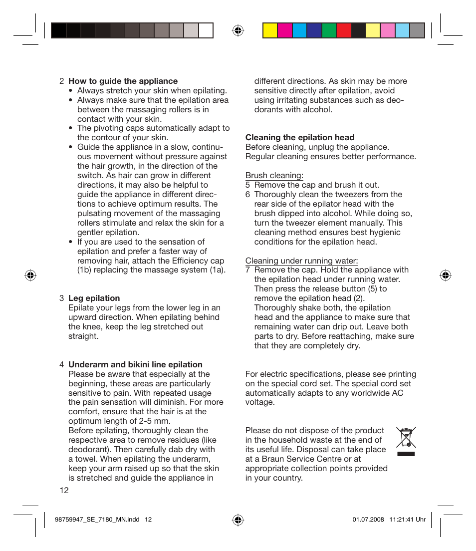 Braun 7180 Silk-épil Xpressive User Manual | Page 11 / 70
