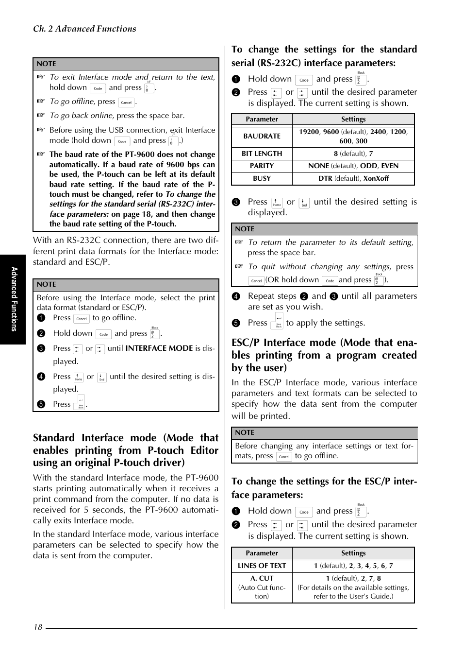 Brother PT-9600 User Manual | Page 23 / 52