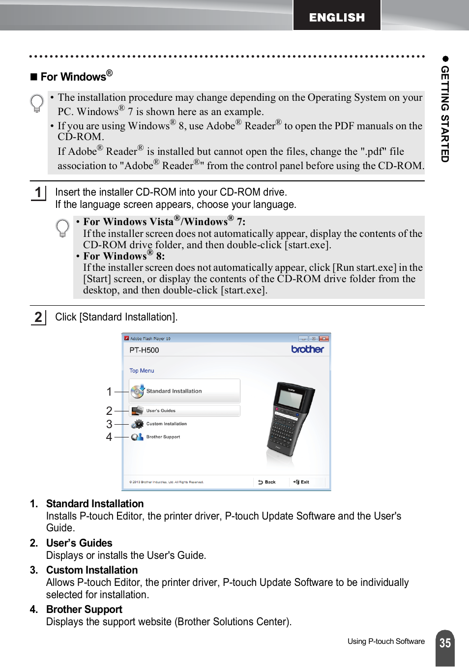 Brother PT-H500 User Manual | Page 35 / 41