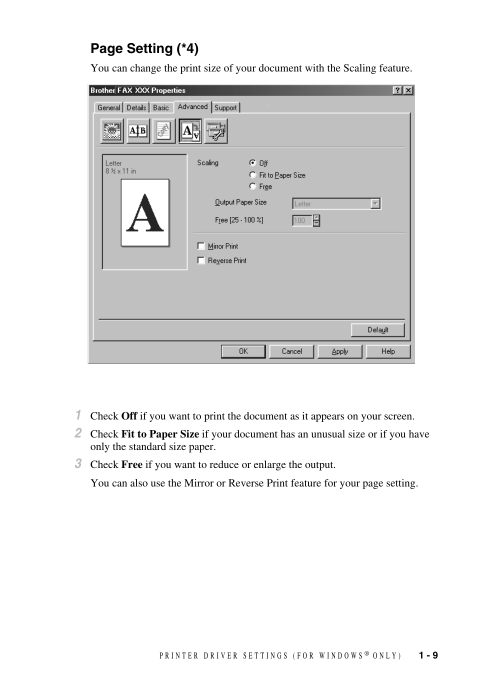 Page setting (*4) | Brother FAX-3800 User Manual | Page 12 / 26