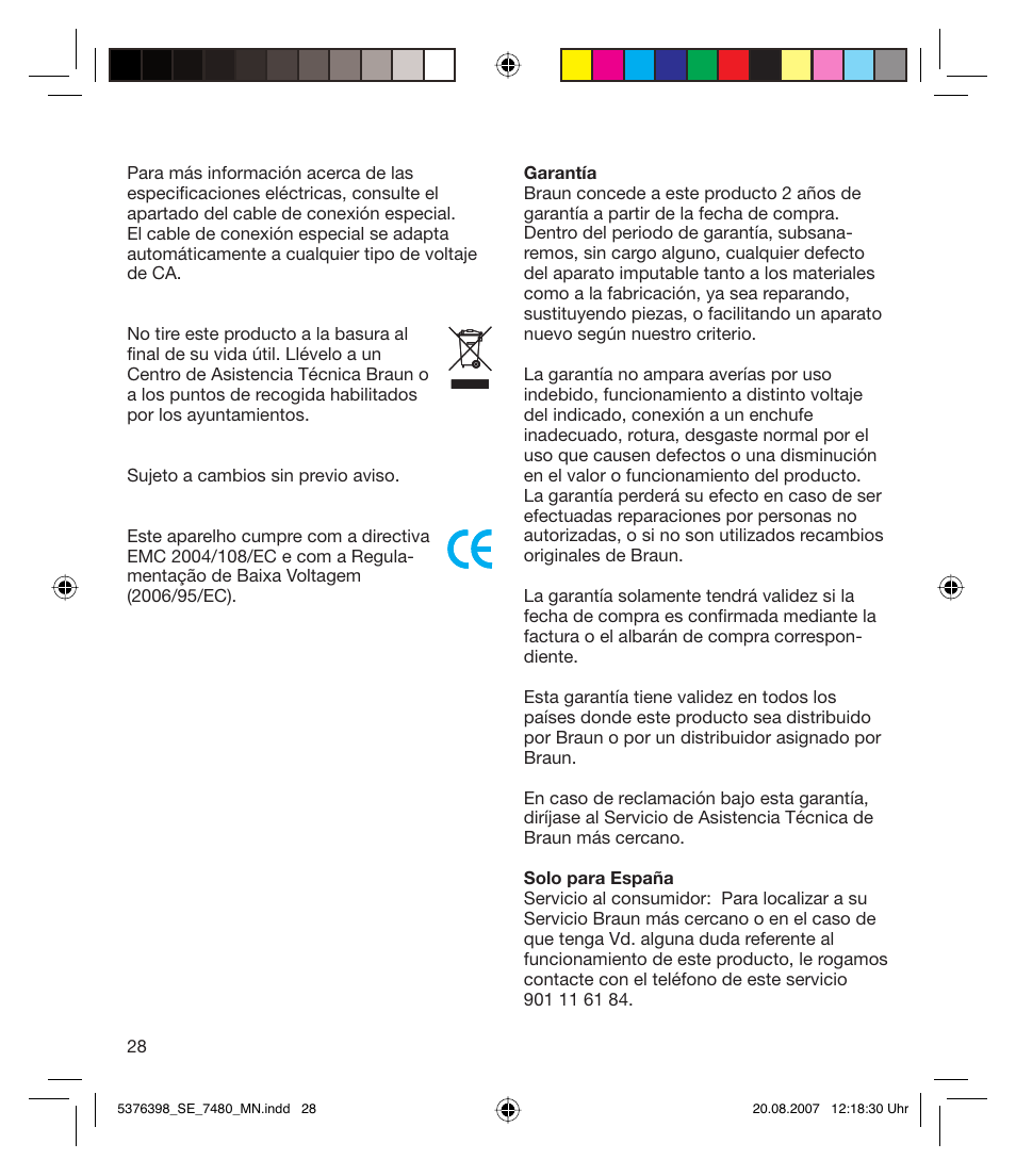 Braun 7480 Silk-épil Xpressive User Manual | Page 28 / 102